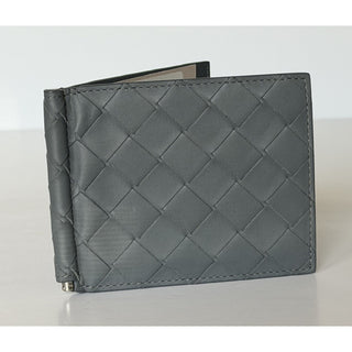 Bottega Intrecciato Veneta Leather Gray Wallet with Money Clip 592626 NWT $600