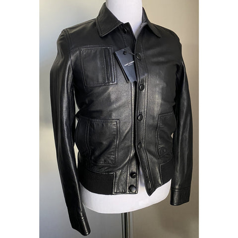 New $4990 Saint Laurent Men’s Leather Jacket Coat Black 36 US/46 Eu Italy
