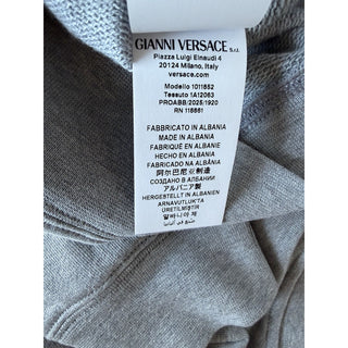 Versace Embroidered Non-brushed Sweater Gray Large 1011852 NWT $1000
