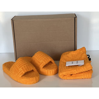 Bottega Veneta Intrecciato Resort Sponge Slipper Orange 7 US 660245 IT NIB $600