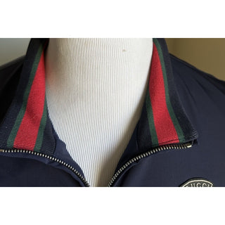 New $2580 Gucci Men Iconic Bomber Jacket Coat DK Blue 48 Eu/M 343935