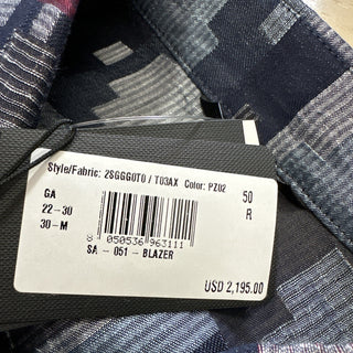 NWT $2195 Giorgio Armani Men Blazer Shirt Blue/Red/Multi 40 US/50 Eu Italy