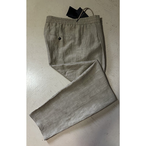 NWT $1495 Giorgio Armani Men Drawstring Pants gray-beige 32 US/48 Eu Italy