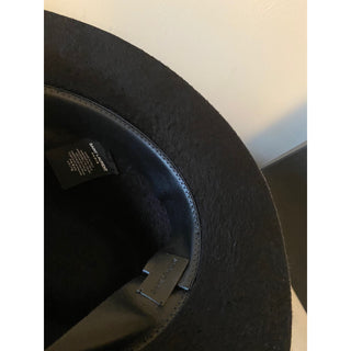 NWT $995 Saint Laurent Men Shaggy Felt Fedora Hat Black Size S Italy