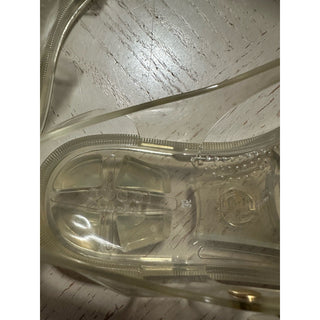 Gucci Women’s GG shiny rubber transparent Sandal 5 US ( 35 Eu ) 676970 New