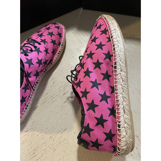 NIB Saint Laurent Women Star Print Espadrille Shoes Red/Black 9.5 US/39.5 Eu