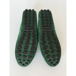 Gucci Mens Suede Horsebit Driver Loafers Shoes Green 8 US (7.5 Gucci) 765859 NIB