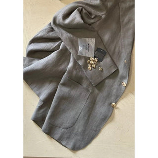 New $5695 Kiton Linen Sport Coat Jacket Blazer Taupe/LT Brown 42R US/52R Eu