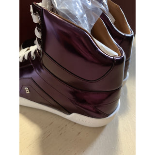 New $700 Bally Men Eticon Leather High-Top Sneakers Merlot 8 US Switzerland