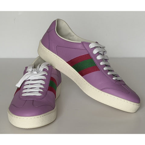 Gucci Women’s Web Leather Sneakers Wisteria Purple Pink 7.5 US (37.5) 858533 NIB
