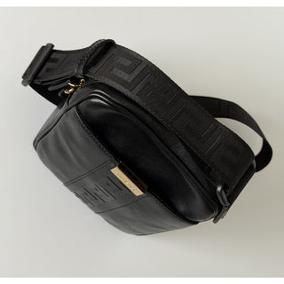 Versace Greek Key Avenue Black Vertical Crossbody Leather Bag 1020736 NWT $1350