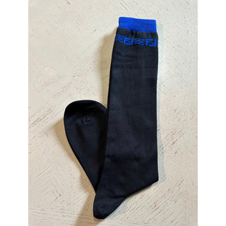 NWT $260 Fendi FF Logo Karligraphy Socks Black Size M Italy