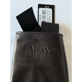 Versace Men’s Lamb Leather Gloves Black Size 9 Made in Italy 1017107 NWT