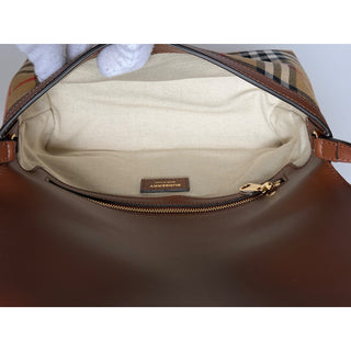 Burberry Millie Check Shoulder Crossbody Bag Antique Brown 8121488 IT NWT $1850