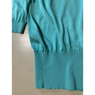 New $775 Dolce&Gabbana Squareneck Knit Top Blouse Turquoise 44/10