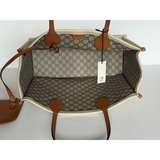 Gucci Lido Large Reversible Canvas Tote Bag Beige/Brown GG Supreme 772176 IT NWT