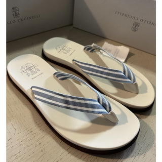 Brunello Cucinelli Men Sandal Shoes Blue/Multi 6 US/39 Eu New $375