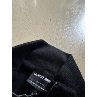 New $2095 Giorgio Armani Men Cashmere zip mock-neck sweater Black 50 Eu/M