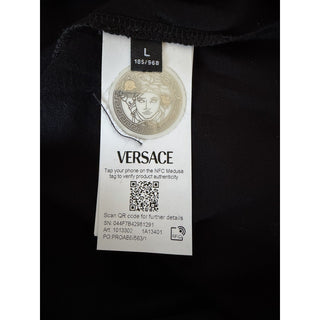 Versace Men’s Logo Compact Cotton Jersey T-Shirt Black L 1013302 NWT $800