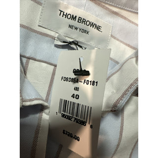 New $720 Thom Browne Striped Midi Shirtdress Blue/White/Multi Size 40/4 Italy