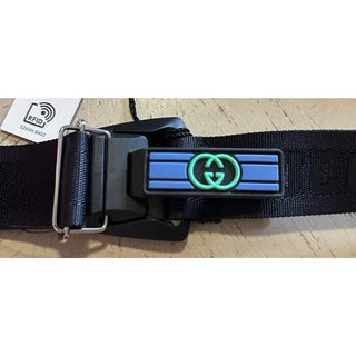 New Gucci Men’s Gucci Print Canvas/Leather Belt Black 110/44 778889