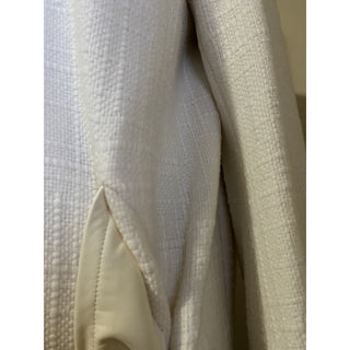 New $5395 Loro Piana Women Cashmere/Leather Long Jacket Coat White 44/10 Italy