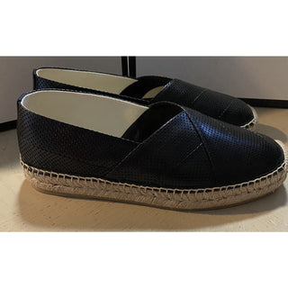 New Gucci Men Leather Espadrille Shoes Black 8 US/7 UK