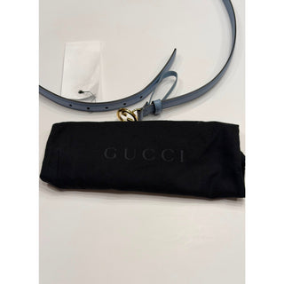 Gucci Women's Cloudy Blue Calf Leather Belt  110/44 Italy 723073 NWT