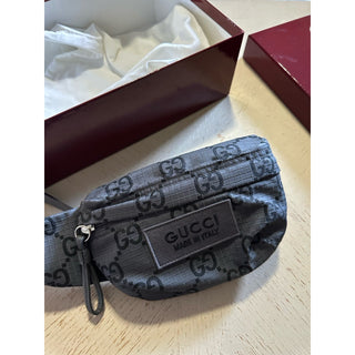New Gucci Ripstoo GG Large belt bag Gray/Black Size 80/32 767934