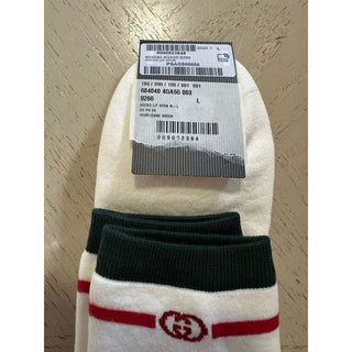 NWT Gucci Socks GG Monogram White Size L Italy