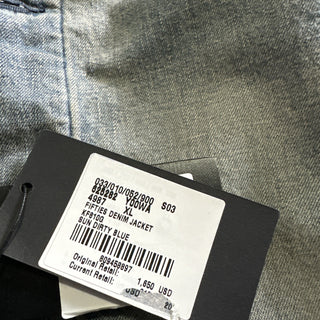 New $1650 Saint Laurent Men Fifties Denim Jacket Sun Dirty Blue XL