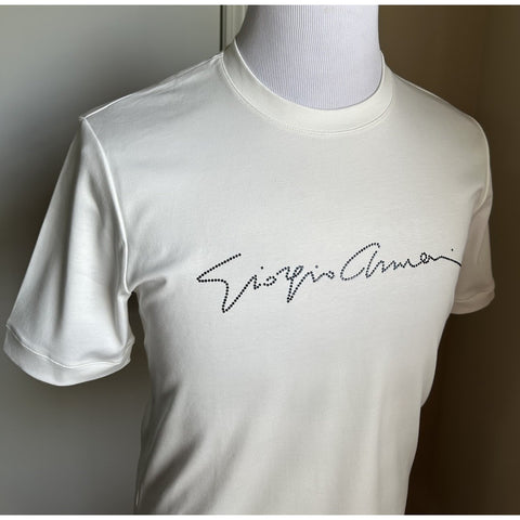 NWT Giorgio Armani Mens T Shirt White 48 Eu/S-M US Made In Italy