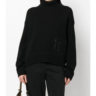 NWT $1490 Polo Ralph Lauren Purple Label Cashmere Embellished Turtleneck XL