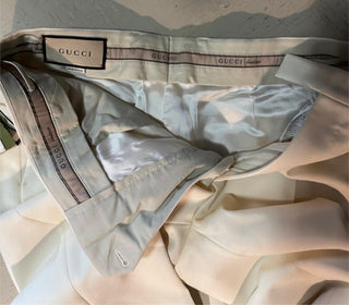 Gucci Men’s Panama Wool Mohair White Dress Pants 30 US (46 Eu) Italy 719376 NWT