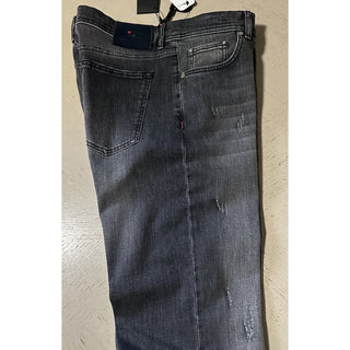 NWT $1495 Kiton Men High Rise Faded Jeans Black 30 US/46 Eu Italy