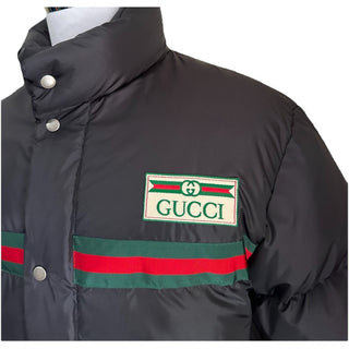 New $2900 Gucci Men’s Light Nylon Puffer Coat Jacket Black 42 US/52 Eu