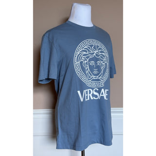 Versace Medusa Greca Logo T-Shirt Blue Men 4XL 1011861 1A16047 NWT