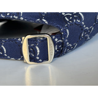 Gucci GG Shadow Jacquard Baseball Cap Blue Men L 817440 4HBDN NWT