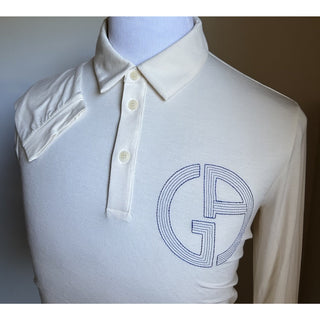 NWT Giorgio Armani Mens Polo Shirt Ivory Cream 38 US/48 Eu ( S ) Italy