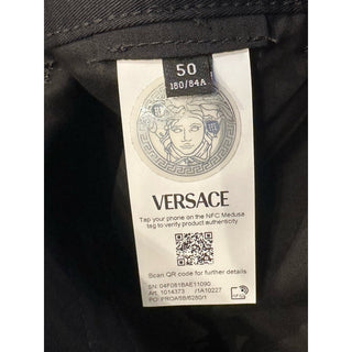 Versace Heritage Print Black Drill Fabric Shorts 50 Euro (34”) 1014373 NWT $900