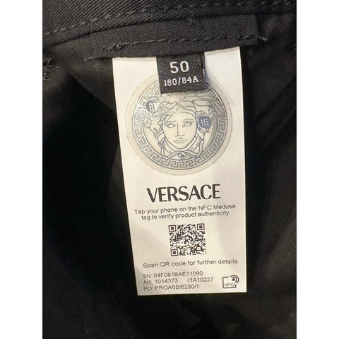 Versace Heritage Print Black Drill Fabric Shorts 50 Euro (34”) 1014373 NWT $900