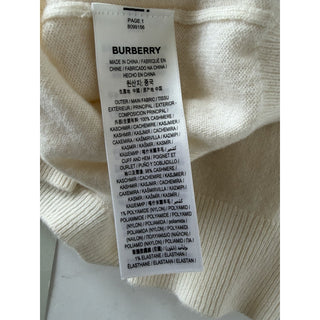Burberry Violeta 100% Cashmere V-Neck Sweater Vanilla Medium 8099156 NWT $1150