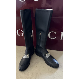 NIB Gucci Women Jordaan knee-high boots Black Size 6 US/36 Eu 827860