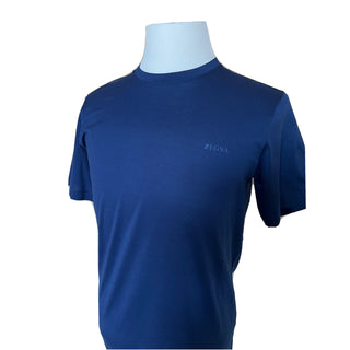 NWT $325 ZZEGNA Crewneck Blue T-Shirt Small ZZF630