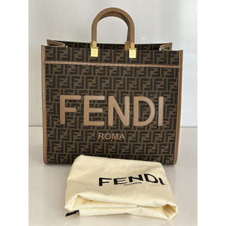 Fendi Roma Jackuard FF Logo Canvas Sunshine Large Tote Bag 8BH372 IT NWT $3450