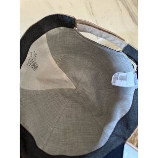 NWT Brunello Cucinelli Men Logo Print Baseball Cap Hat Navy Size L