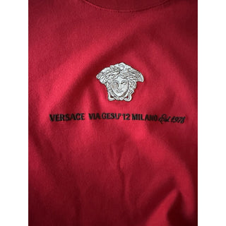 Versace Medusa Embroidered Logo Red Cotton Jersey T-Shirt XL 1013302 Italy NWT