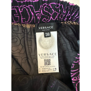 Versace Print Women’s Swim Robe Pants Black/Pink 2 US (38) IT 101013 NWT $1095
