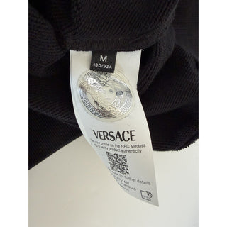 Versace Men’s Logo Non-brushed Sweatshirt Black Medium 1013969 NWT $1075