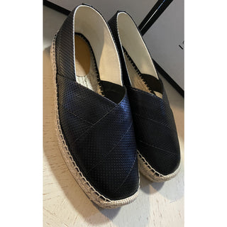 New Gucci Men Leather Espadrille Shoes Black 8 US/7 UK